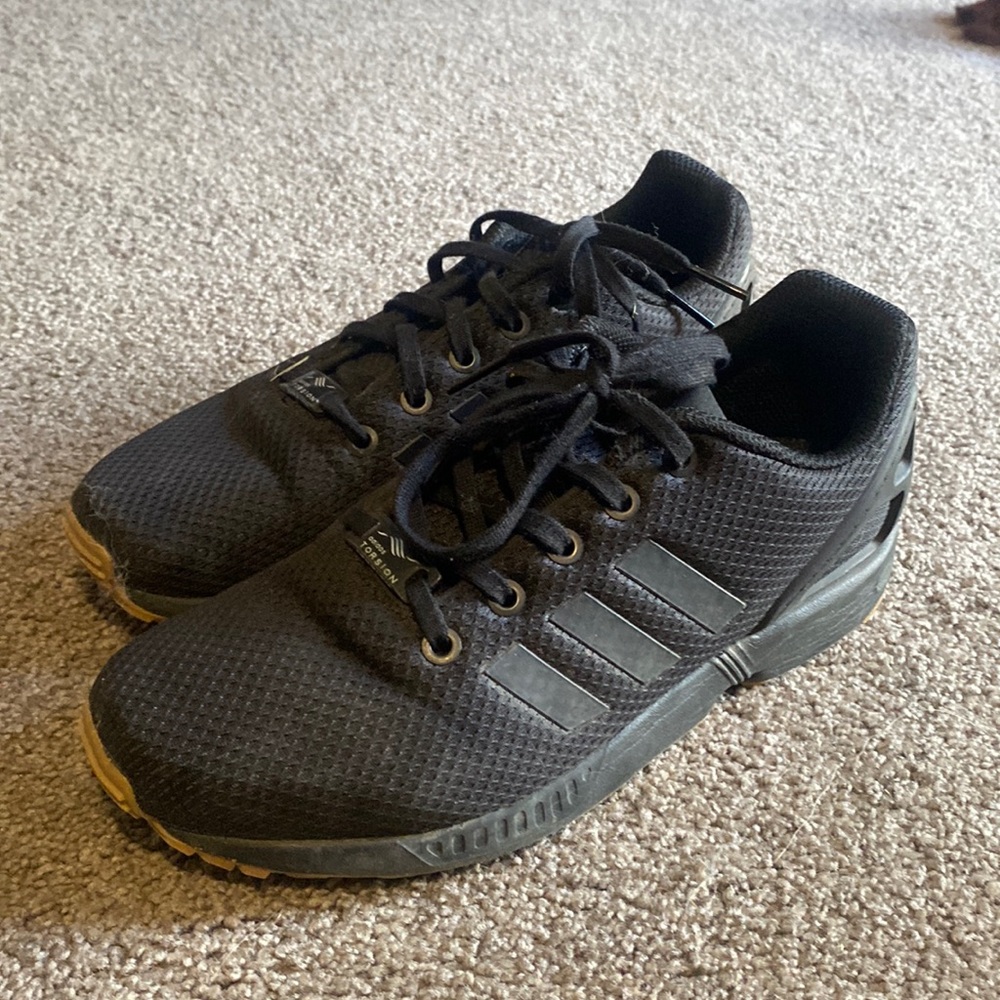 Adidas Originals Zx Flux Women Sz 7 (Youth Sz 5.5) Black Running Sneakers Eh3171